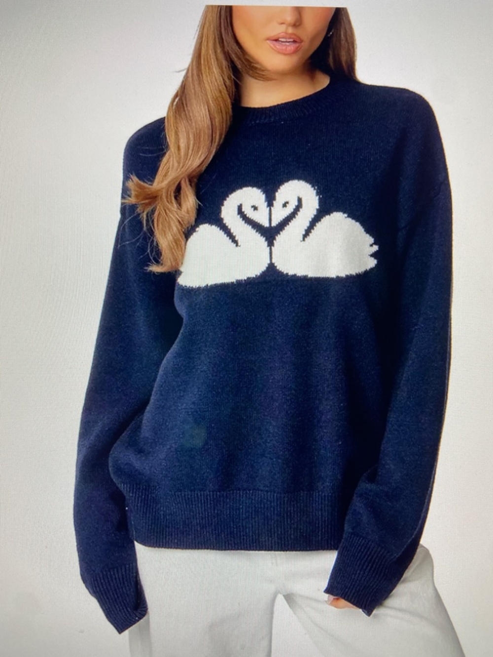 Edikted Swan Oversized Knit Sweater Sz M